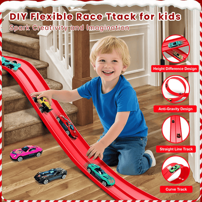 🎄🎁 2026 Christmas Surprise Gift: DIY Racetrack Racing Toy 🚗✨