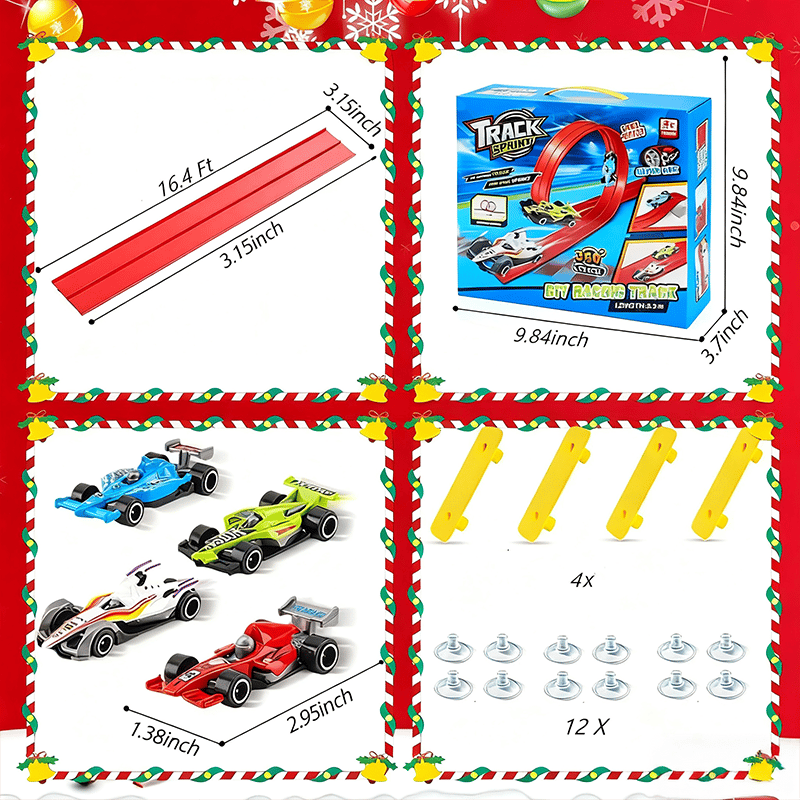 🎄🎁 2026 Christmas Surprise Gift: DIY Racetrack Racing Toy 🚗✨